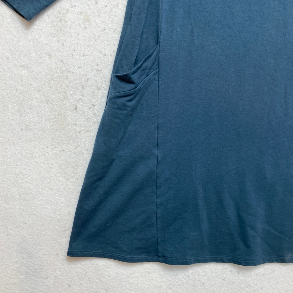 Pure Jill J. Jill Tunic Dress Women Large Blue French Terry 3/4 Sleeve Pocket - Picture 4 of 10